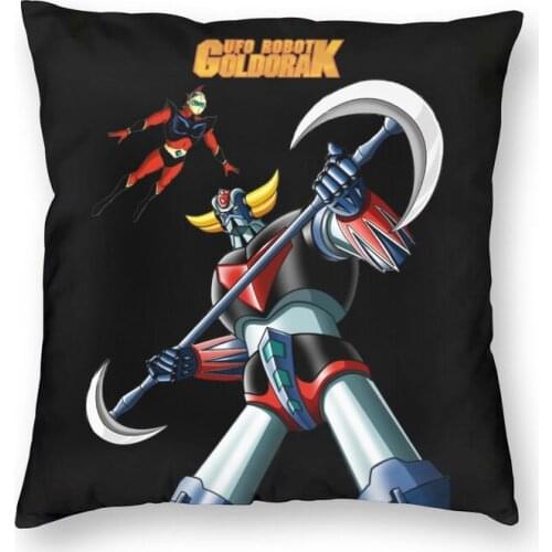 Soft UFO Robot Goldrake Throw Pillow Case Decoration Square Grendizer Anime Manga Cushion Cover 45x45 Pillowcover for Sofa