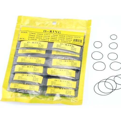 New 0.5mm Promotion 950 PCS Rubber Round O Ring Watch Repair Tool Kit Rubber Seal Washer Gaskets