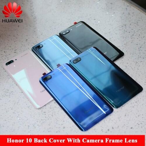 Original Huawei Honor 10 Back Cover Glass Rear Door Housing Panel Case With Camera Lens For Honor 10 COL-L29 Replacement Shell
