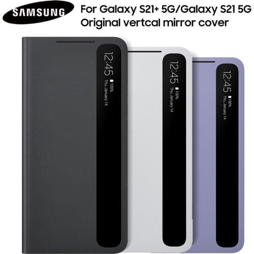 SAMSUNG Galaxy S21 5G S21Plus S21+ S21 Plus 5G Flip Case Samsung Original Phone Cover Vertical Mirror Flip Cover for S-View Case