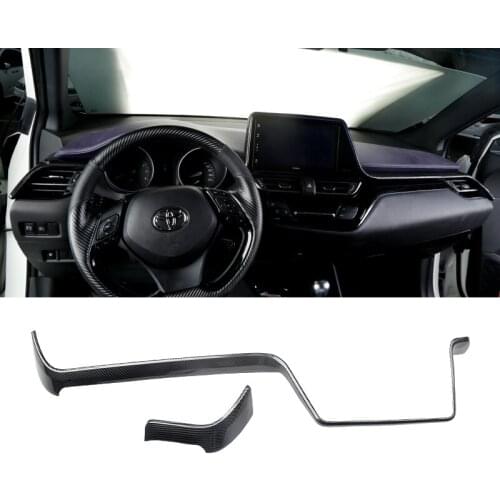 Lsrtw2017 Carbon Fiber Abs Car Dashboard Trims for Toyota Chr 2017 2018 2019 2020 2021 Center Control Vent C-hr Accessories