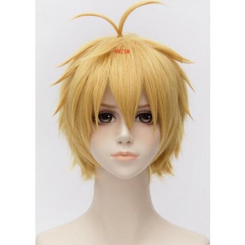 The Seven Deadly Sins Meliodas Cosplay Wigs Heat Resistant Synthetic Hair Perucas Cosplay Wig +Wig Cap