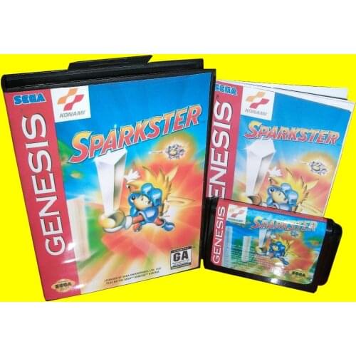 Sparkster - Rocket Knight Adventures 2 With Box And Manual 16bit MD Game Card For Sega Mega Drive For Genesis