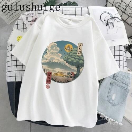 Totoro Studio Ghibli Harajuku Kawaii T Shirt Women Ullzang Sprited Away Tshirt Funny Cartoon T-shirt Cute Anime Top Tee Female