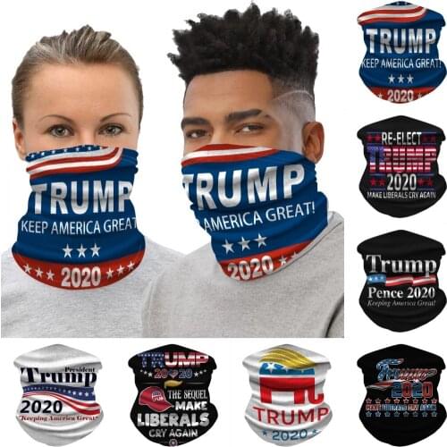 In Stock Trump 2020 Breathable Face Cover Masks Balaclava Headband Scarf for Men & Women Multipurpose Neck Gaiter Bandanas