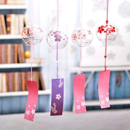 Sakura Wind Chimes Birthday Gifts and Wind Glass Japanese Small Commodities Ornaments Creative Home Decorations Night Attraction