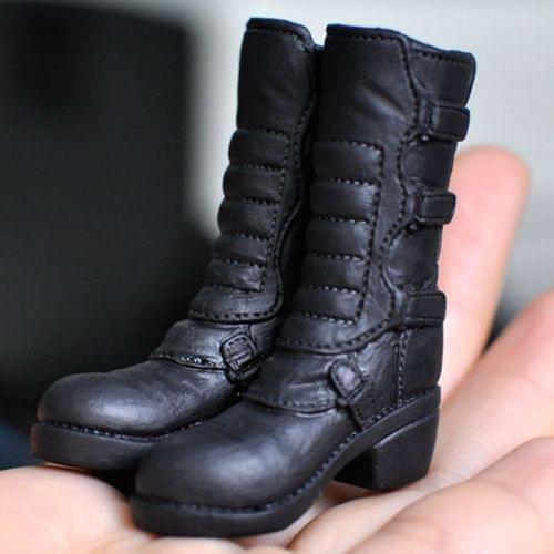[wamami] 1:6 Scale Action Figure Toy Black Trend Long Boots/Shoes Girl