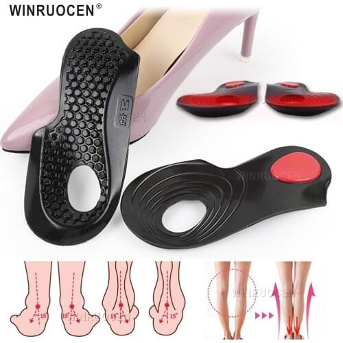 WINRUOCEN Unisex O/X Leg Orthopedic Correct Ins oles Flat Feet Arch supports Gel Insole Pad Massaging Foot Care Insoles