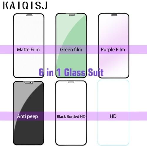KAIQISJ 6 in 1 Glass Suit Screen Protector Tempered HD Glass Film Anti peep Film Matte Film For iphone 12 Pro Max 11 Pro 12 mini