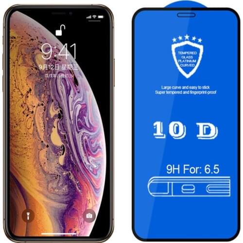 2pcs/lot 10D Full Coverage Protective Tempered Glass For IPhone 6 6S 7 8 Plus X XR XS MAX Screen Protector Film