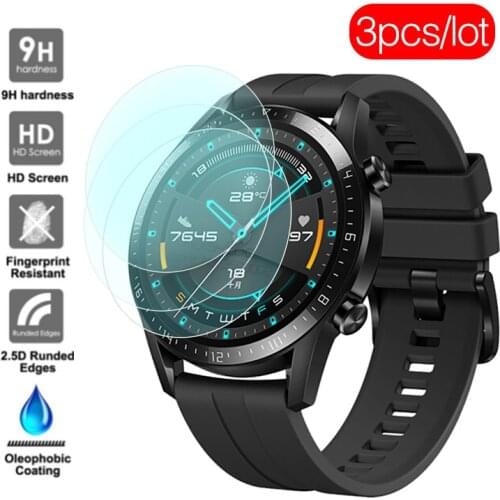 3Pcs Tempered Glass For Huawei watch GT GT2 Screen Protector Protective Glas Huawey Hauwei GT 2 46mm Smart Watch Protection Film