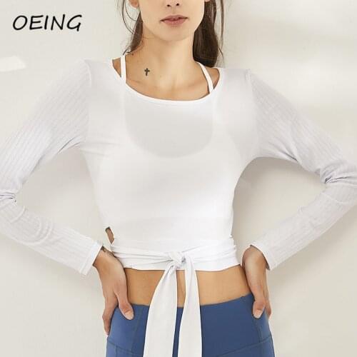 Fitness Long Sleeve Shirt Women Yoga Gym Clothes Jogging Bangeda Breathable Casual Workout Crop Tops