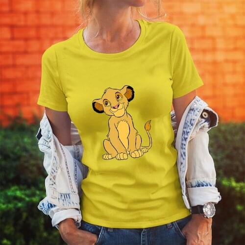 Simba Printing Women T-shirt Summer New Products Disney The Lion King Series Pattern Top Clothes Fashion Dropship T Shirt Female
