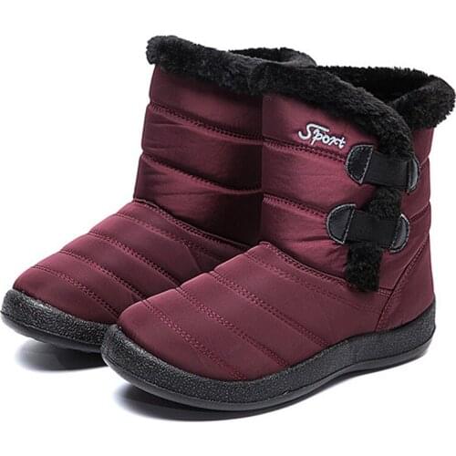 Women Boots Lightweight Winter Shoes Women Ankle Botas Mujer Waterpoor Snow Boots Female Slip On Casual Shoes Plush Footwear