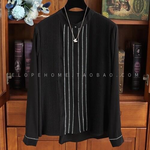 Women Tops Blouse Long Sleeve summer sping atumn solid brand Printed silk shirt top