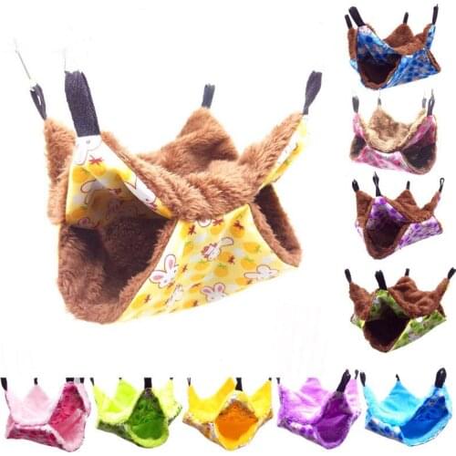 Winter Warm Bed Hamster Hammock Hanging House Double-layer Plush Cotton Nest Pet Supplies Small Animal Squirrel Guinea Pig Bed