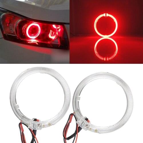 2pcs 12V 6W 720 LM 80mm LED Light Guide Angel Eyes Halo Rings Accessories for Car Truck Motorcycle Headlight Retrofit Red
