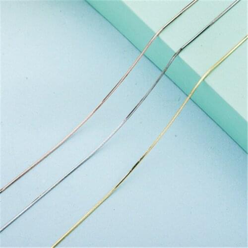 3 Colors 1MM Wide 5 Sizes Available Pure 925 Sterling Silver Snake Chain Necklace Women Men Kid Girl 40/45/50/55/60cm Jewelry