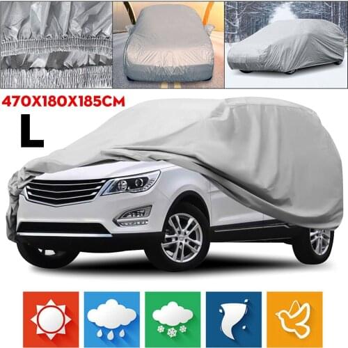 470x180x185cm Universal Waterproof Car Cover w/Mirror Pocket Winter Snowproof Ice Frost Summer Car Cover UV-Protection