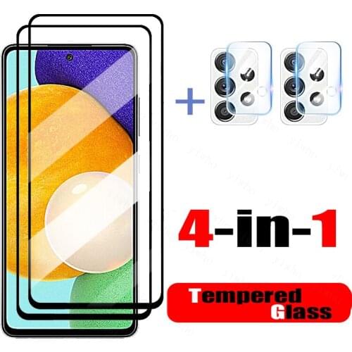 4in1 camera lens glass for samsung galaxy a52 a32 a72 a82 a22 5g tempered glass screen protector for a 52 32 22 72 82 phone case