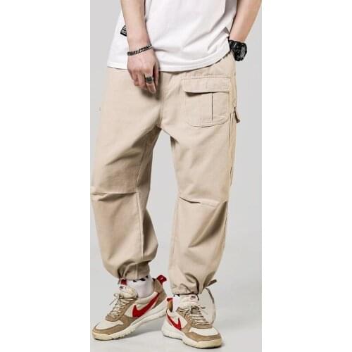 Men Hip Hop Cargo Pants Cotton Loose Baggy Army Trousers Multi-Pocket Military Tactical Pants Casual Streetwear Joggers