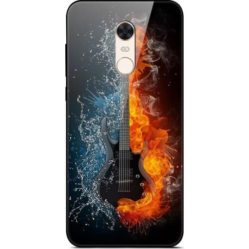 Case For Xiaomi Redmi 5 Phone Case Tempered Glass Back Hard Phone Cover Series 1