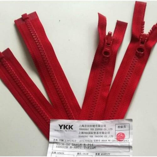 10pcs/lot Long Cheap Ykk Zipper Red 5# Resin Open End for Jacket Tailor Sewing Accessories Stocked Separating Zippers