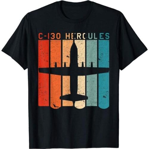 Hercules Airplane Retro Vintage Style Aviation T-Shirt New Summer Men Cotton Cool Short Sleeve Tee Shirts Streetwear
