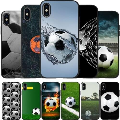 Football black Phone Case For iPhone 11 XR XS Max 7 8 6 6S Plus 5 5S SE 2020 Back Cover For iPhone 11 Pro Shell