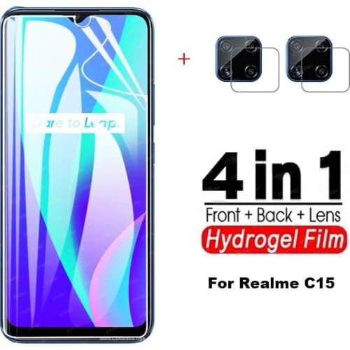 Realmi c15 Hydrogel Film for oppo realme real me c15 c 15 15c camera protectors protective on realmec12 rmx2180 6.5'' Not Glass
