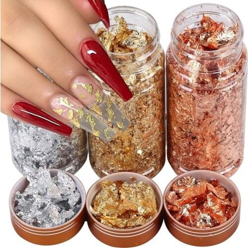 Flakes Aluminum Foil Nail Art Decoration Glitter Chrome Irregular Foil Leaf Paillettes DIY Body Makeup Design Nail Accessories