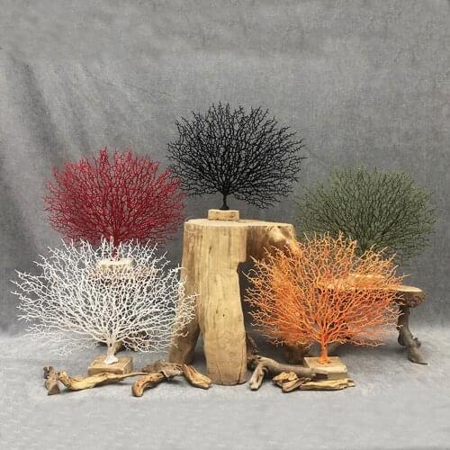 Artificial Coral Branch Fake Tree Branches Dried Plants Sea Statues Aquarium Resin Reef Branch Figurines for Home Decor Ornament