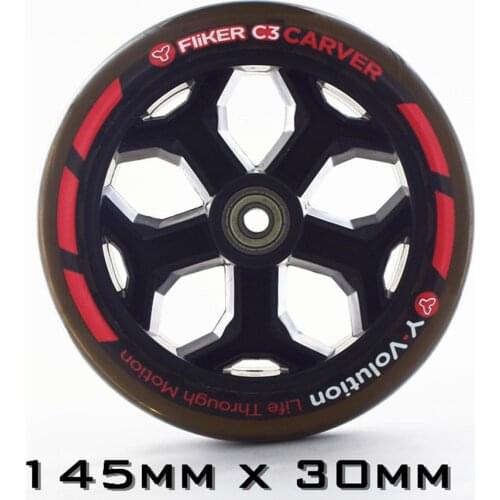 2pcs C1 125mm 24mm C3 145mm 30mm FLIKER CARVER Y VOLUTION Scooter wheel durable PU skating tyre Ruedas ABEC-7 608 bearing Rodas