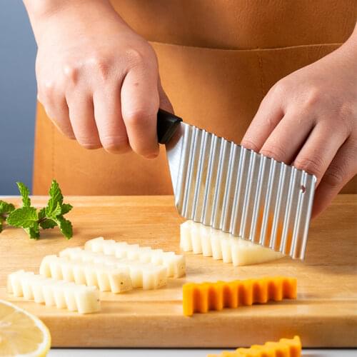 Stainless Steel Kitchen Knife Wave Potato Chip Slicer Cutter French Fry Cutter for kichen