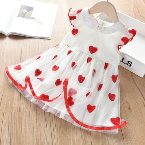 Summer New Style Childrens Dress Dress Western Love Net Yarn Princess Dress Girls Dress Kids Clothes