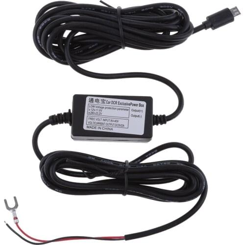 Micro USB Car Charger Cable Kit 12V-35V To 5V For Dash Cameras GPS DVR 3.5m