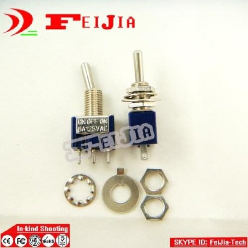 20Pcs/lot Miniature Toggle Switch MTS-103 SPDT 6A 125VAC/3A 250VAC Mini Switch Lever Switch 3 Pin ON-OFF-ON Free Shipping