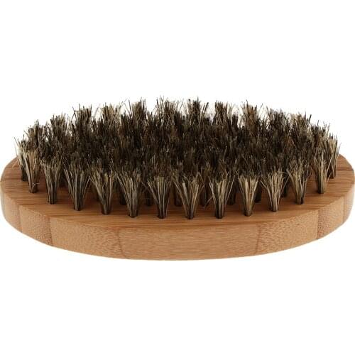 Soft Oval Palm Beard Wooden Brush Can Easy Grooming Mustache Styling For Men