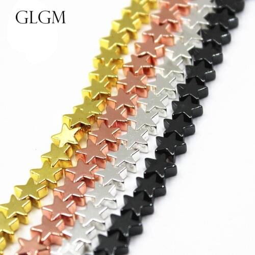 Natural Star Shape Hematite Beads Hematite Stone Love star Loose Beads Jewelry Making DIY Bracelet 30 PCS