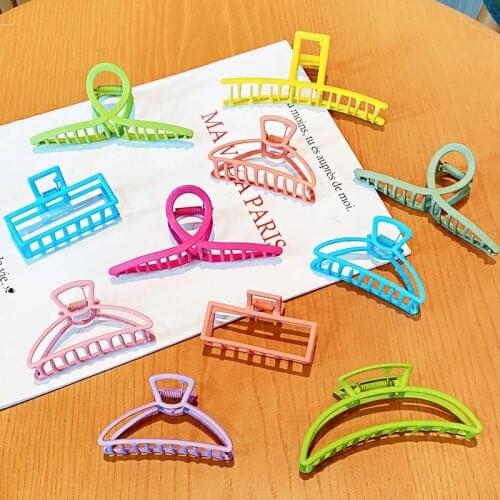 New Women Girls Cute Colorful Geometric Metal Hair Claws Vintage Hair Clips Hairpins Back Hair Hold Fashion Hair Accessories
