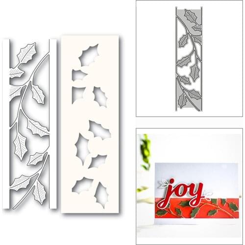 New Holly Leaves Border Stencil 2020 Metal Cutting Dies for DIY Scrapbooking and Card Making Decorative Embossing Craft No Stamp