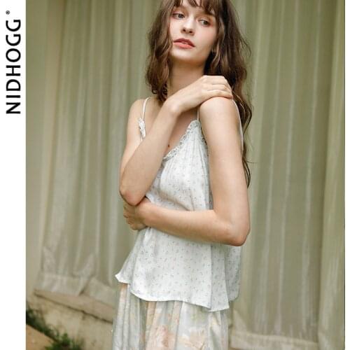 Summer Sexy Pijamas Women Spaghetti Strap Shorts Pajamas Viscose Print 2 Piece Satin Lounge Wear Fresh Little Flowers Sleepwear
