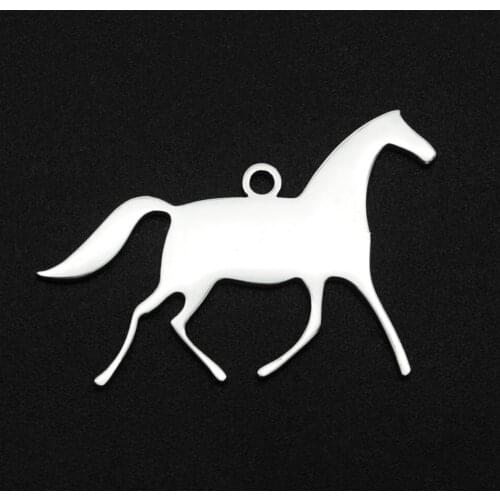 5pcs/lot 100% Stainless Steel 20x31mm Horse DIY Charm Pendant Wholesale Top Quality Necklace Finding Supplies Never Fade