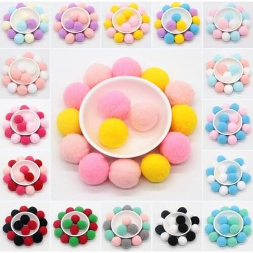 Pompones 25mm Mixed Colors Pompoms Fur Craft DIY Soft Pom Poms Wedding Home Decoration Garment Sewing on Cloth Accessories 36pcs