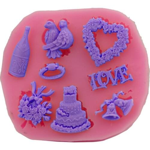Christmas Animals Love Bird Flower Bell Shape 3D Silicone Cake Tools Soap Chocolate Mould For Kitchen Baking Clay DIY Mold