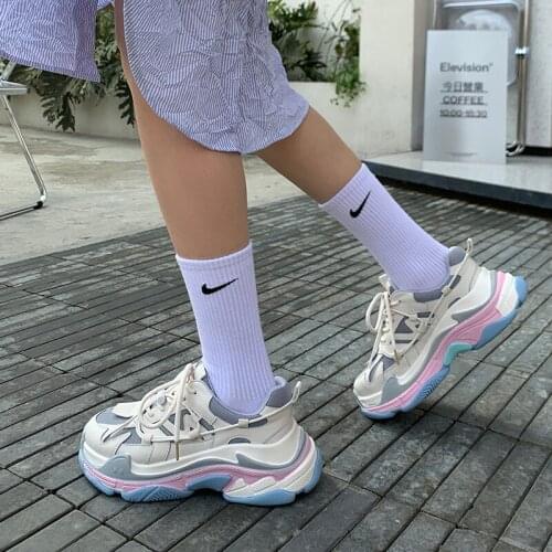 SKLFGXZY Brand New Style Womens Shoes Vulcanized Shoes Leather Cowhide Lace-up Running Shoes Sneakers Platform