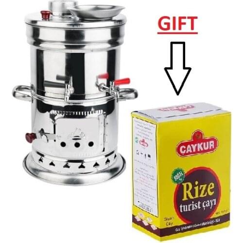 Urn 1 package tea gift wood charcoal stove camp steel samovar tea coffee machine charcoal high quality