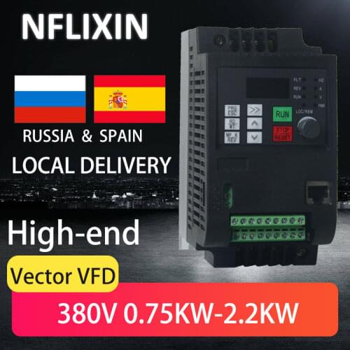 Input and output three-phase 380V1.5kw-2.2kw-4kw high performance vector universal type with brake unit VFD