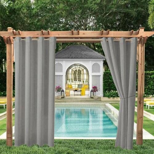 Outdoor Waterproof Patio Curtains Indoor Blackout Curtain for Living Room Bedroom Pavilion Terrace Garden Porch