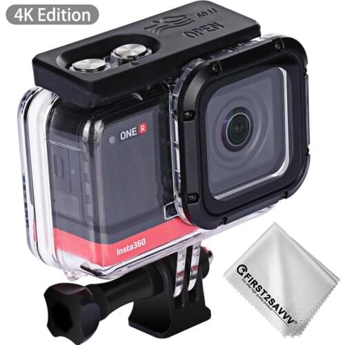 Waterproof Housing Case for Insta360 ONE R (4K Edition) Protective Underwater Dive Case Shell with Bracket Accessories